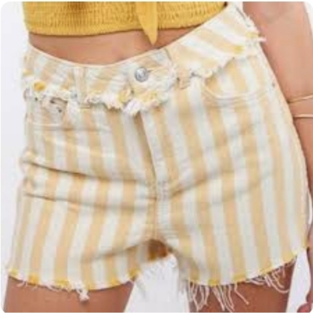 Topshop yellow and White Women's Shorts